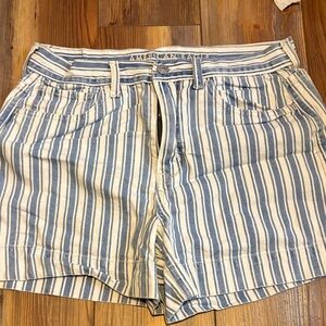 American Eagle Outfitters Striped Blue and White Women's Shorts